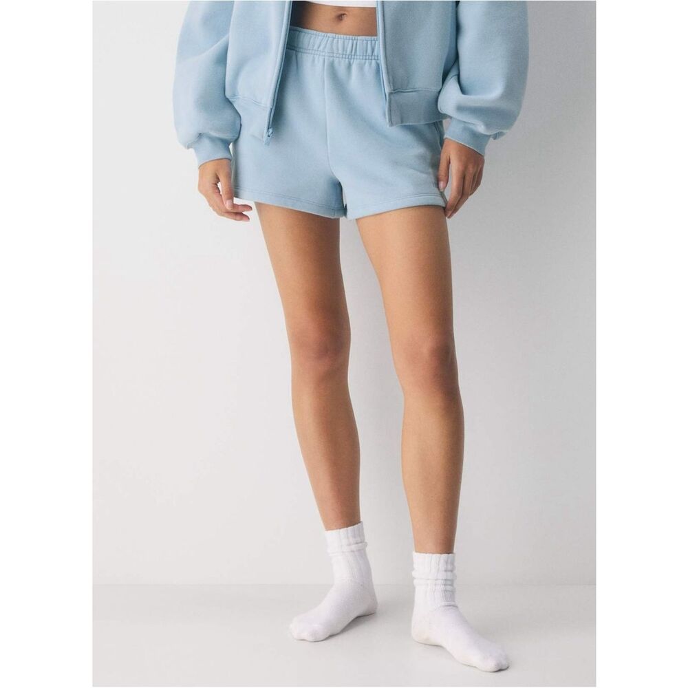 Aritzia Cozy Sweatfleece Mega Hi-Rise Mini Short Ripple Blue